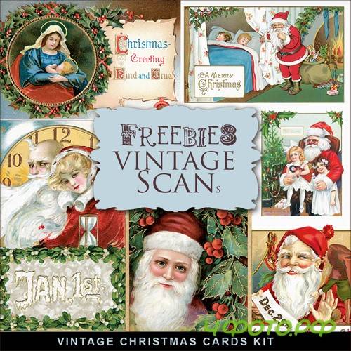 Scrap-kit - Vintage X-mas Postcards #11