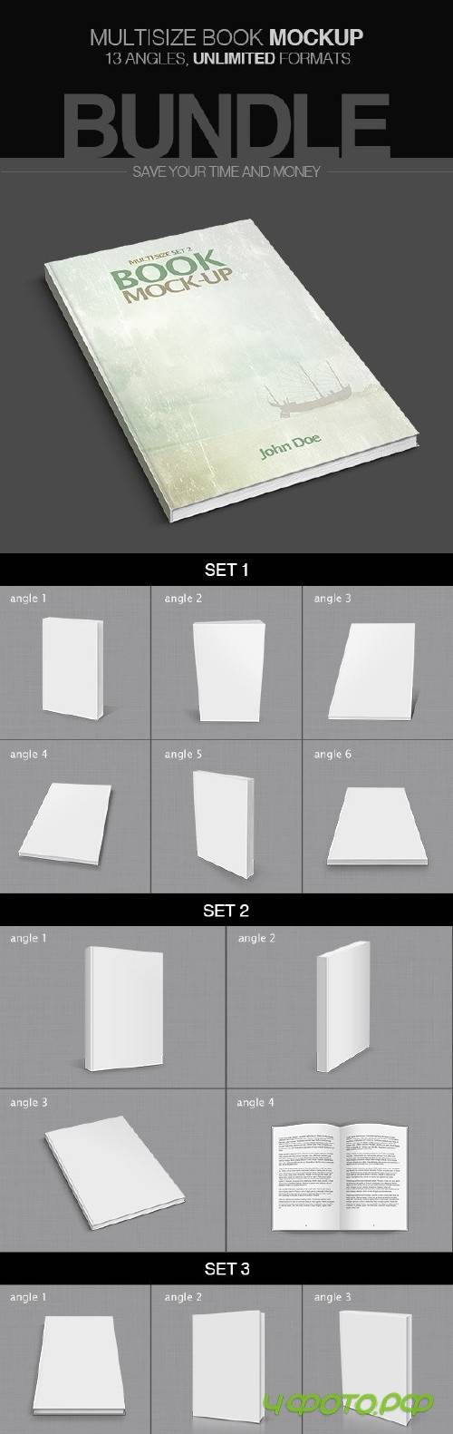 Multisize Book Mockup - Bundle - 13359859