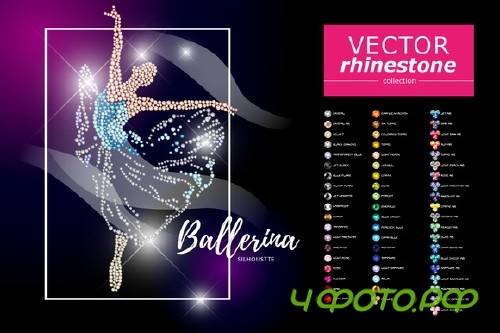Rhinestone vector gems set - 686616