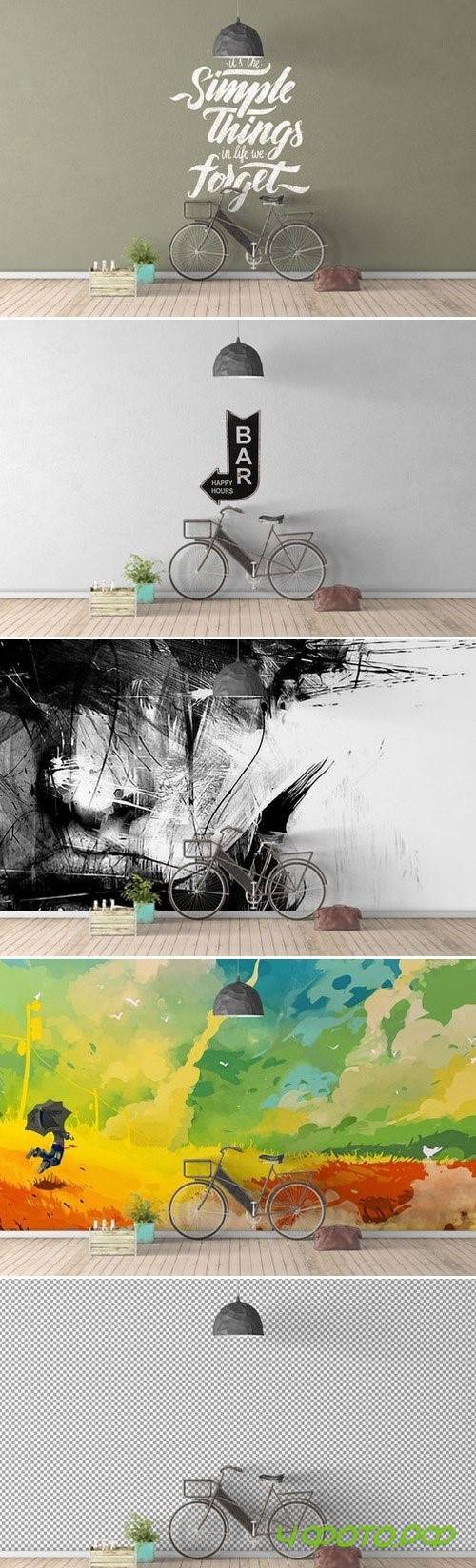 Wall Mockup - Sticker Mockup Vol 34 - 991427