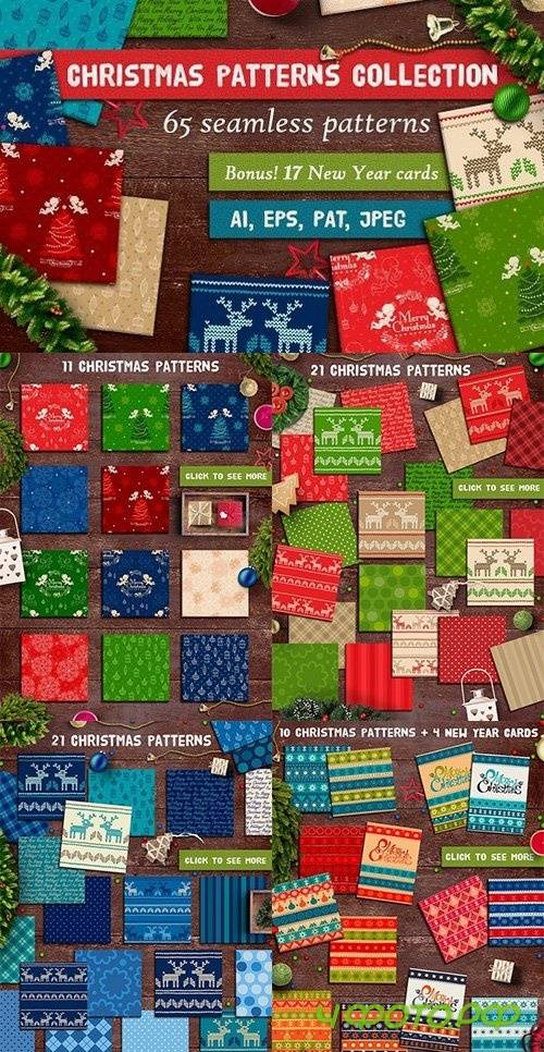 65 Seamless Christmas Patterns - 1028154