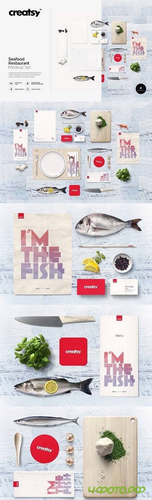 Seafood Restaurant Mockup Set - 1141519