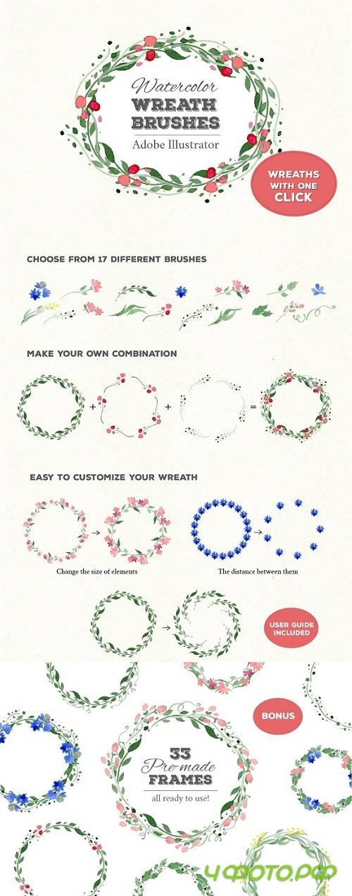 NEW! Wreath Brushes for Illustrator - 649868