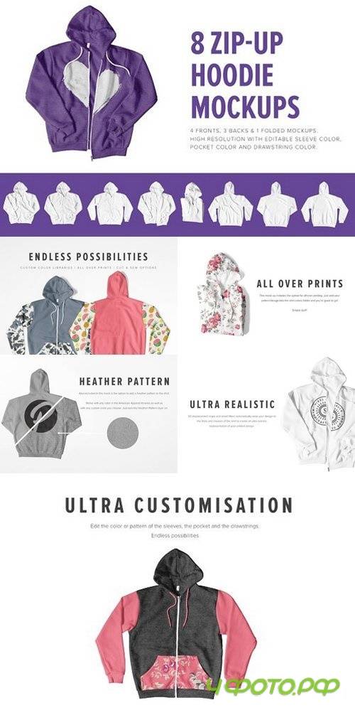 8 Premium Zip-Up Hoodie Mockups - 1168033