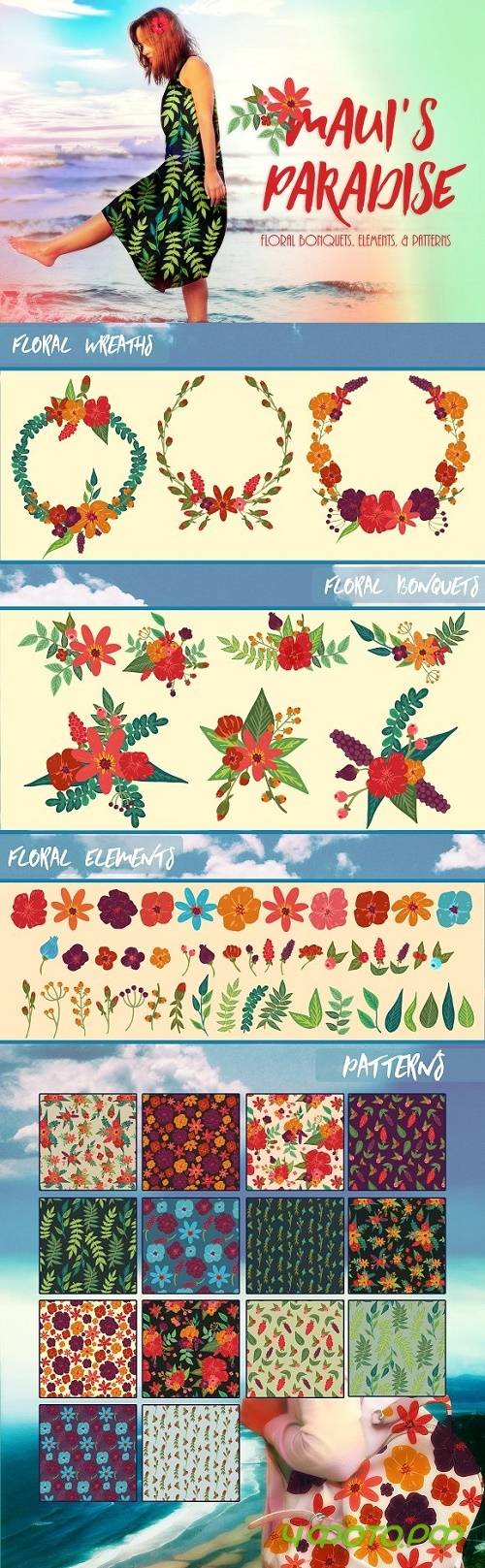 Floral Elements, Bundles & Patterns 1144140