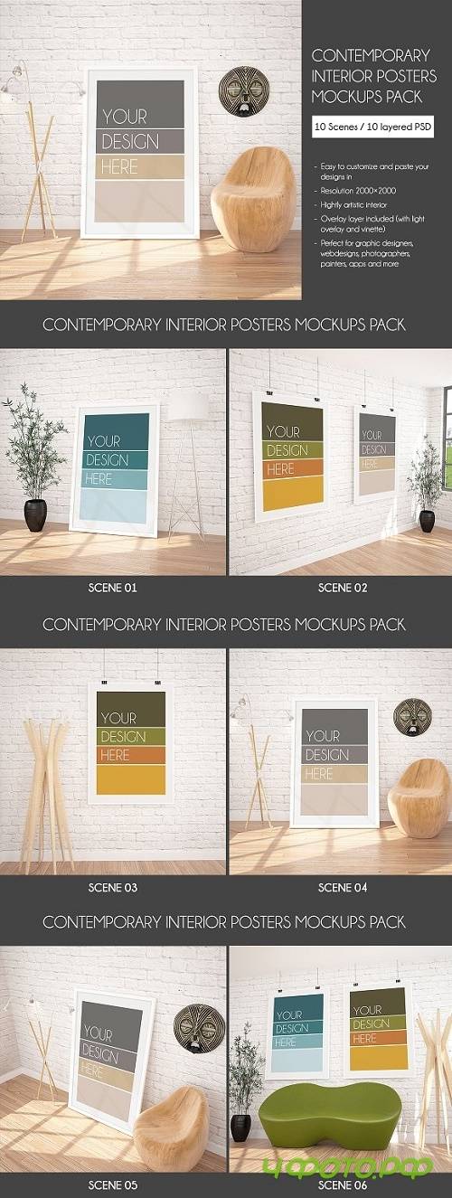 10 Contemporary interior MockUPs 694870