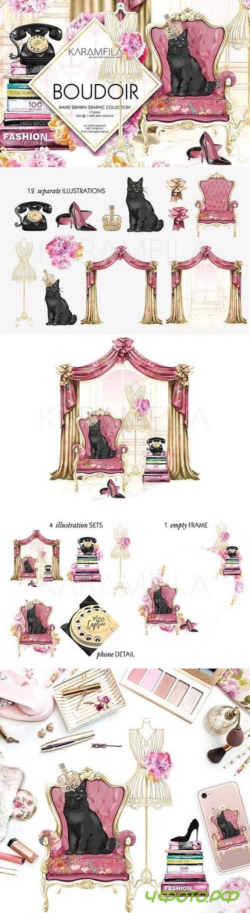 Boudoir Clip Art Vintage Fashion 1175452 