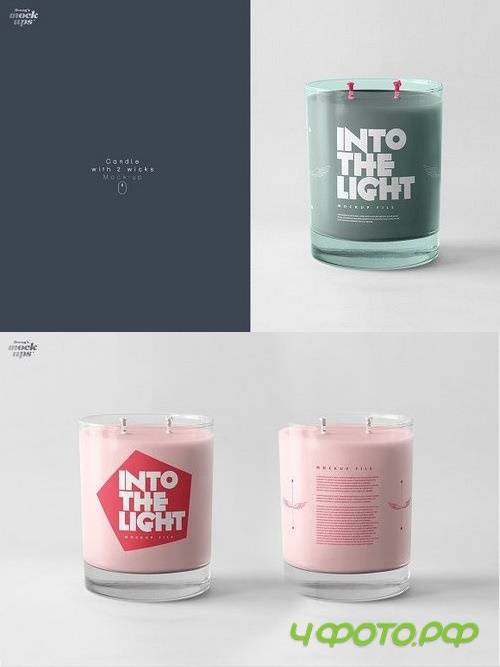 Candle with 2 wicks Mockup 949092
