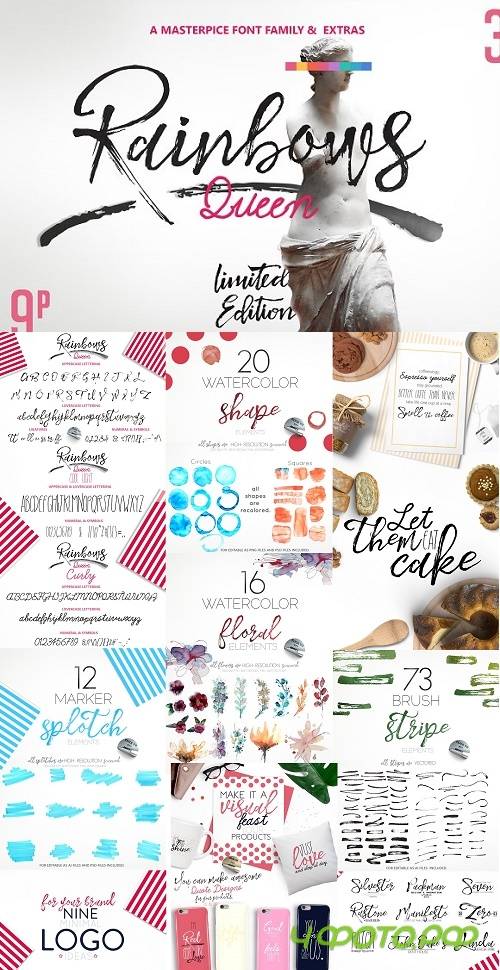 Rainbows Queen Typefaces & Extras 758743