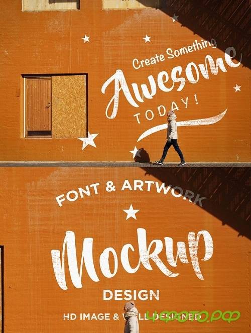 Font & Artwork HD Wall Mockup Design - 1213484
