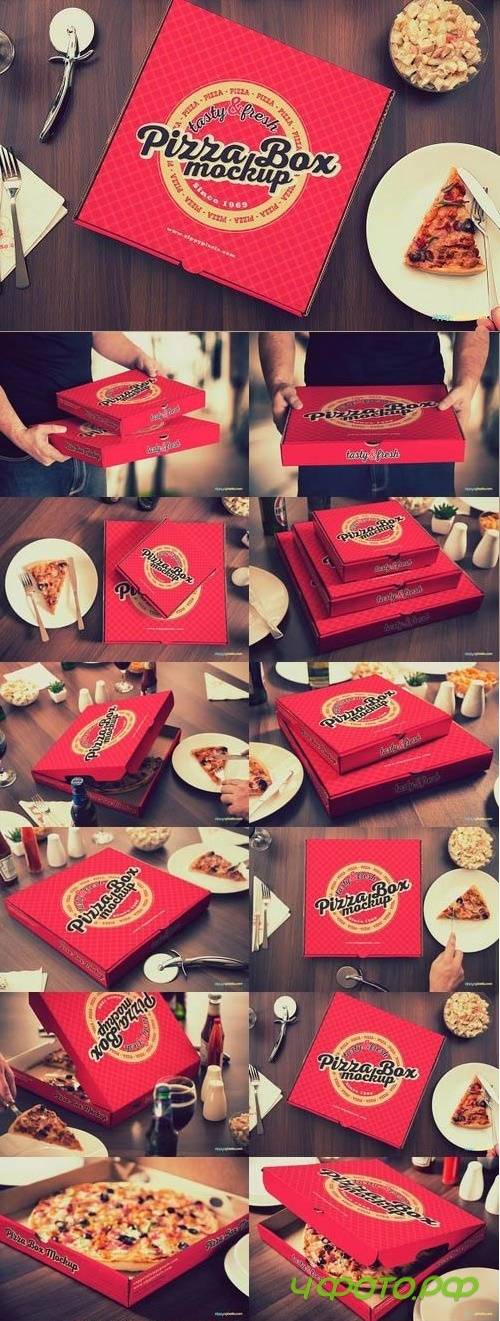15 Yummy Pizza Box Mockups 561315