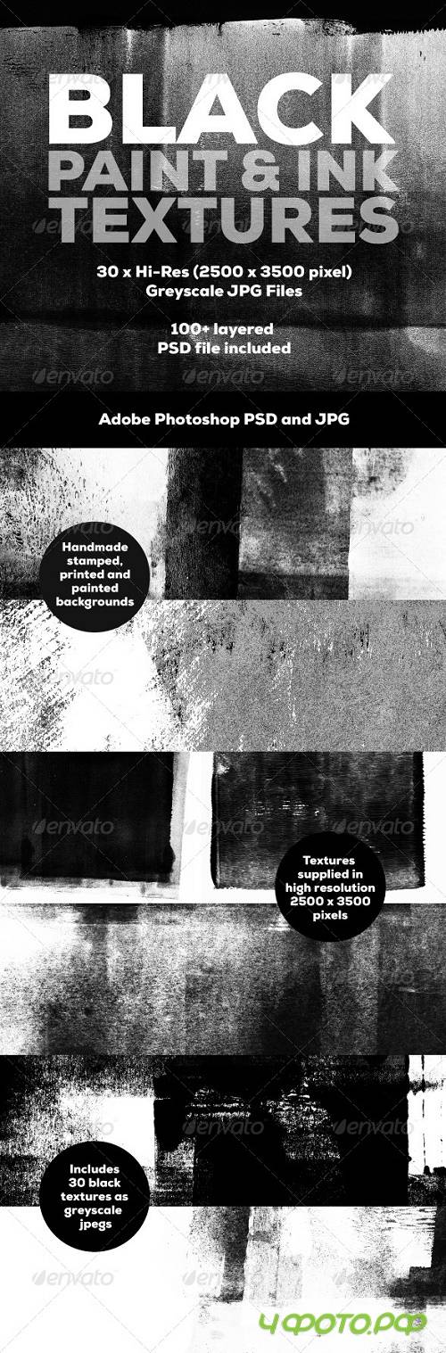 30 Black Paint and Ink Textures 5320594 
