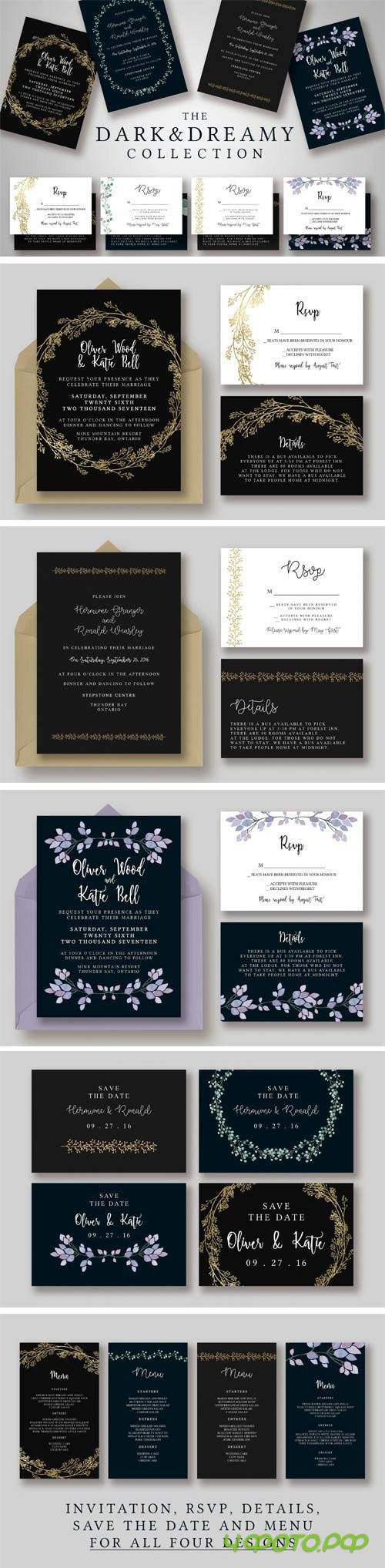 Dark & Dreamy Invitation Collection - 1163618