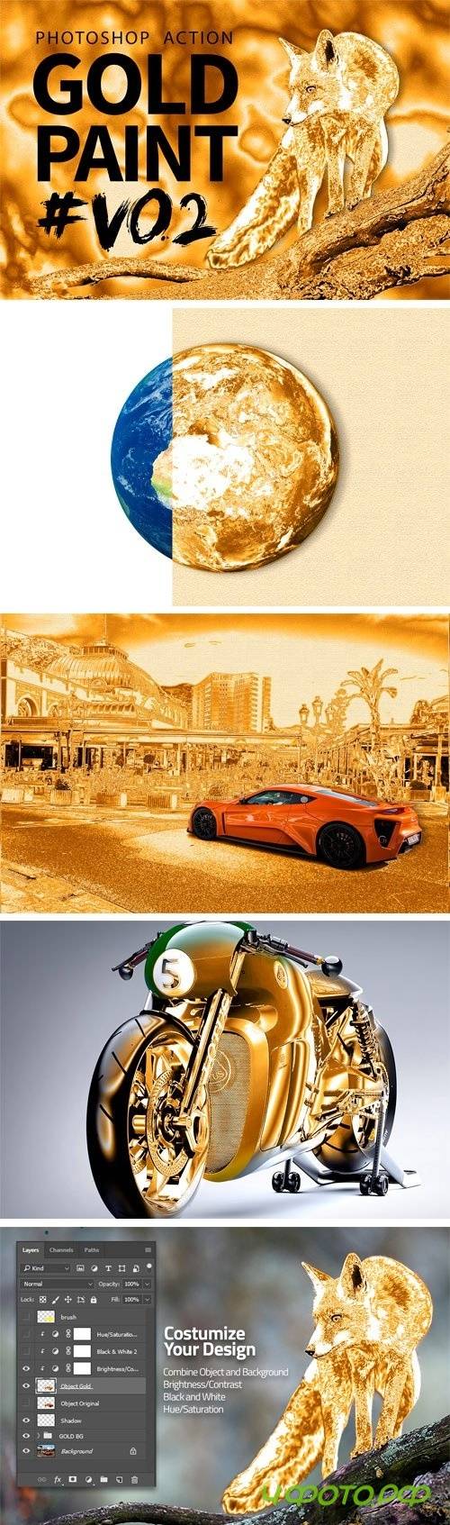 Gold Paint Photo Effect V02 - 1277295
