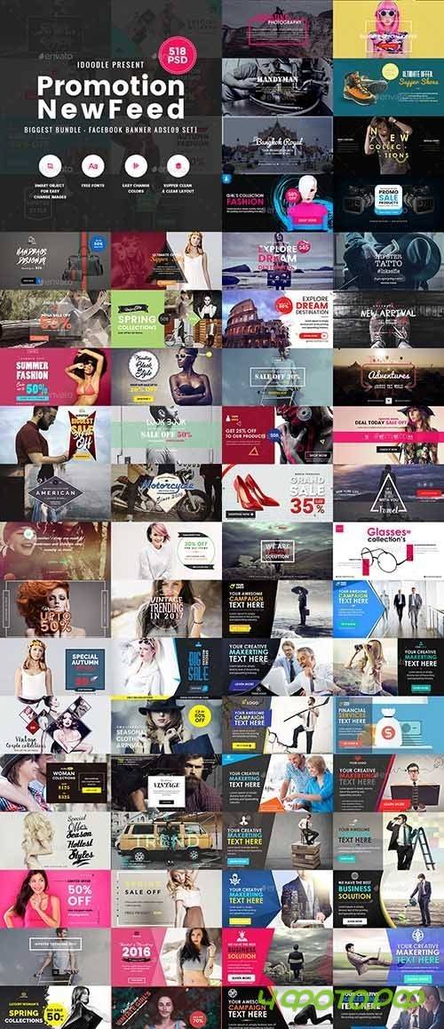 [Biggest Bundle] - Promotion Facebook Banner Ads - 518 PSD [02 Size Each] 19432301