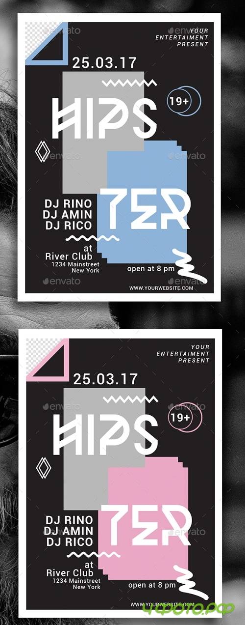Minimal Hipster Party Flyer 19527453