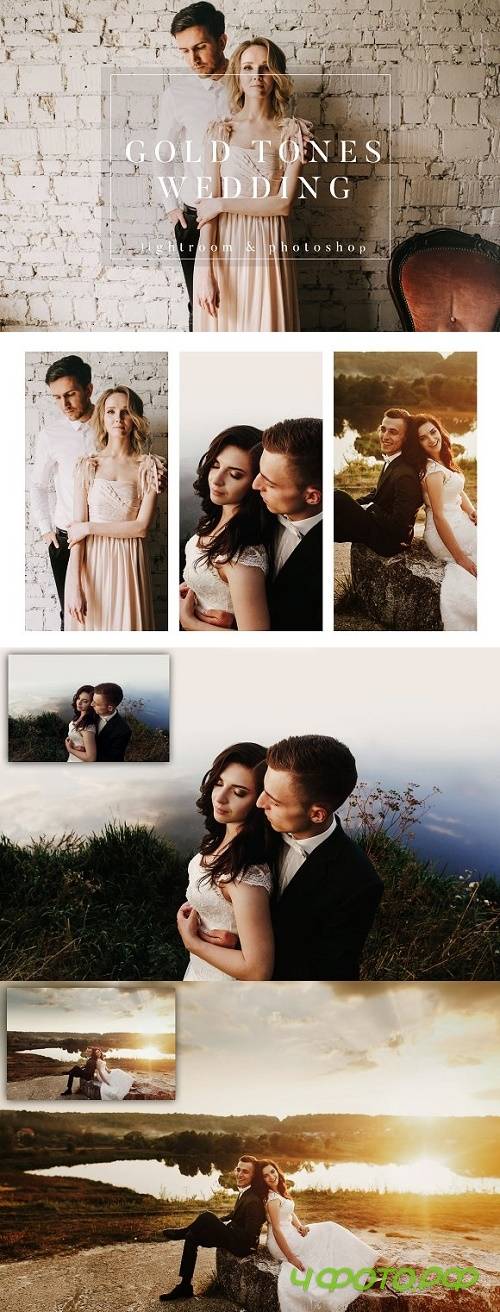 Gold Film Toned Wedding Presets - 1310385