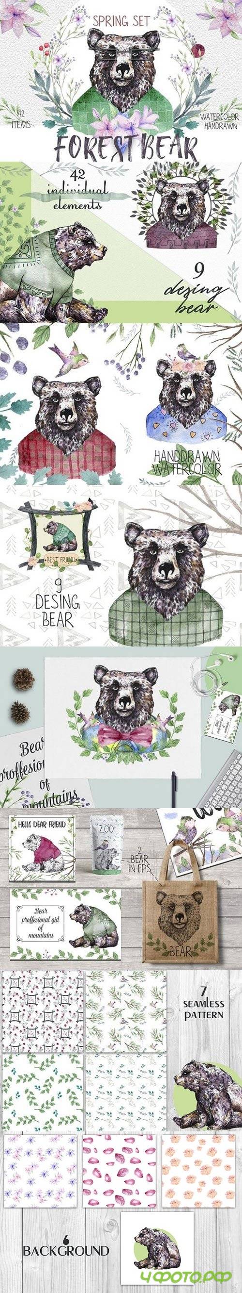Forest Bear. Spring set 1303423