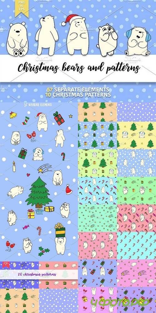 Christmas bears and patterns 1024442