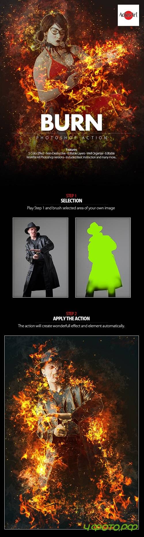 Burn Photoshop Action - 18399167