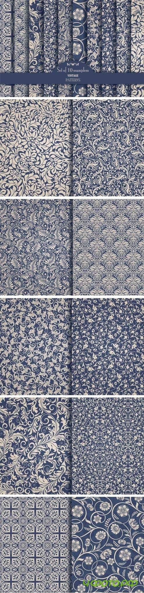 Set of 10 Seamless Pattern Baroque - 1340444