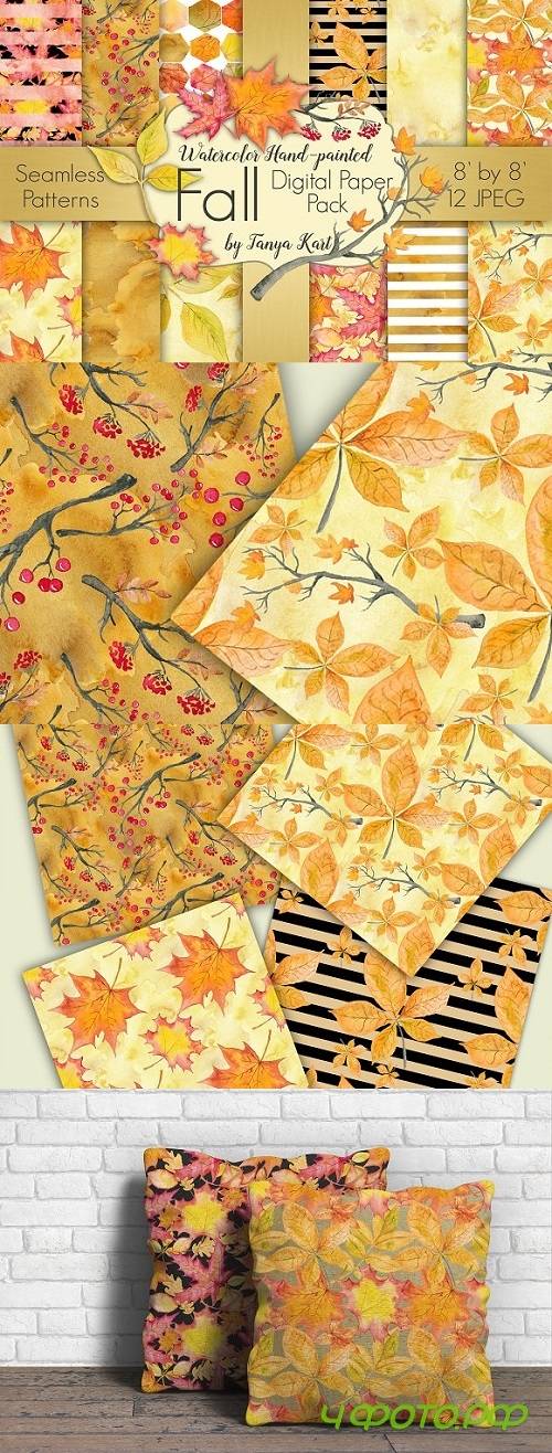 Fall Watercolor Digital Paper Pack - 860051