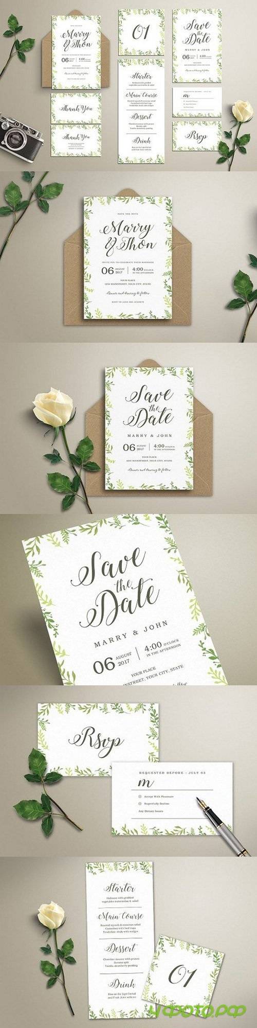 Leaves Wedding Invitation Suite 1363474