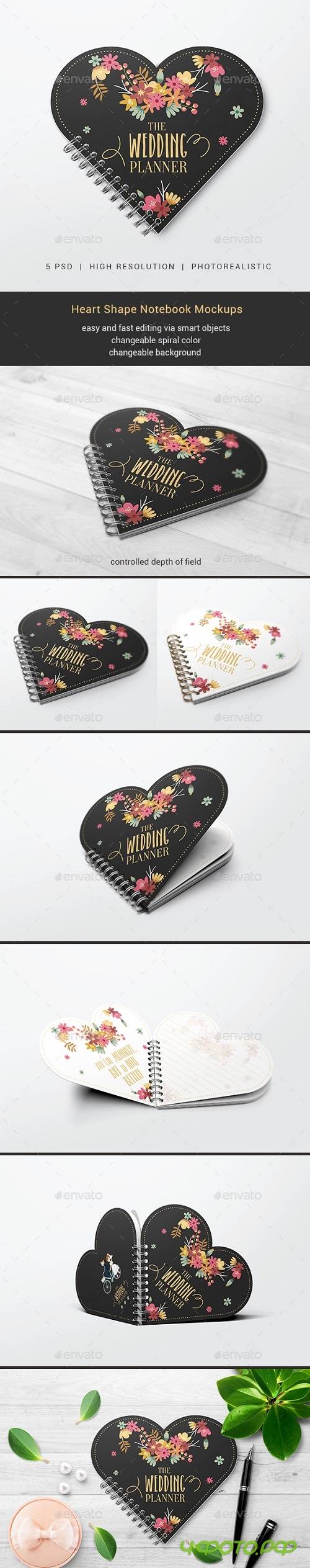 Heart Shape Notebook Mockups 19872404 Heart Shape Notebook Mockups 19872404
