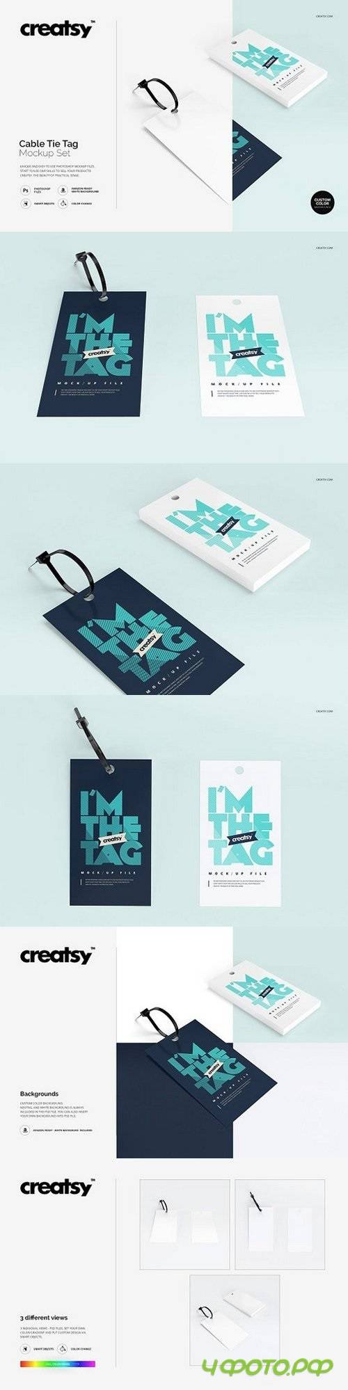 Cable Tie Tag Mockup Set 1398136