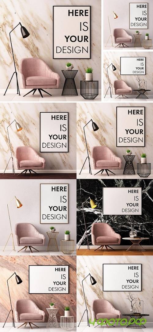 6 mockup posters in the interior 1490308