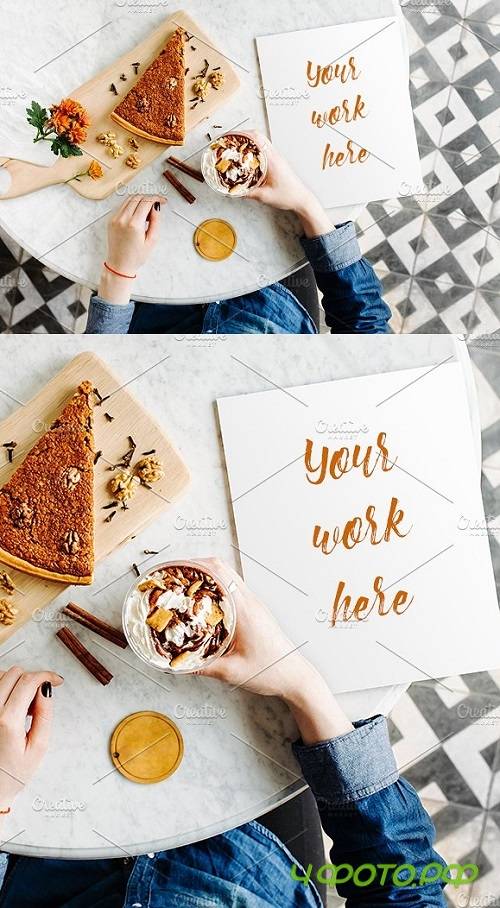 Breakfast in the cafe Mockup 1380445