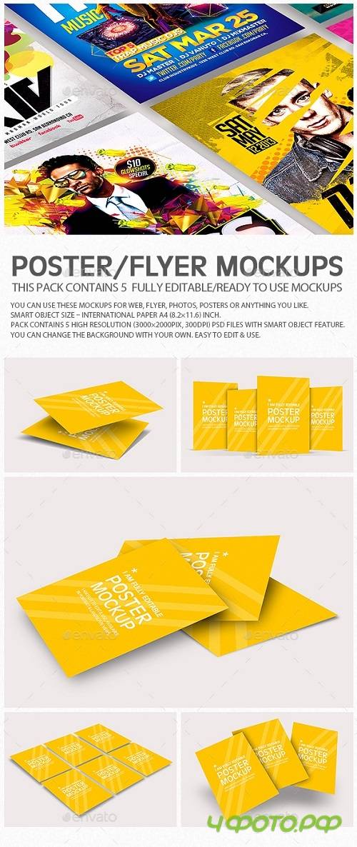 Flyer Poster Mockups V6 - 13880720