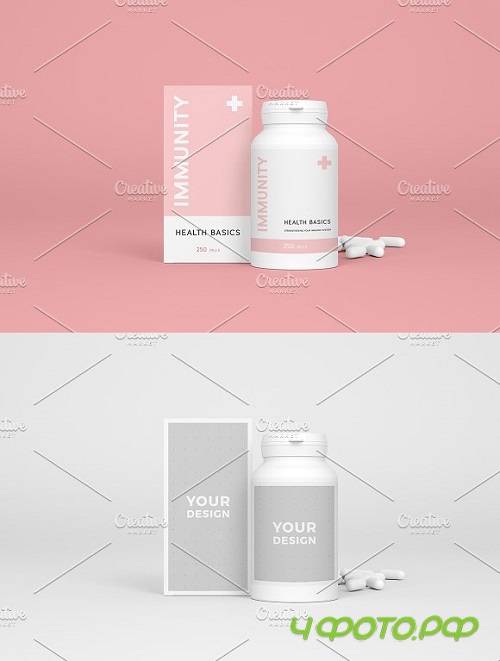 Medical mockup of bottle and box 1541734
