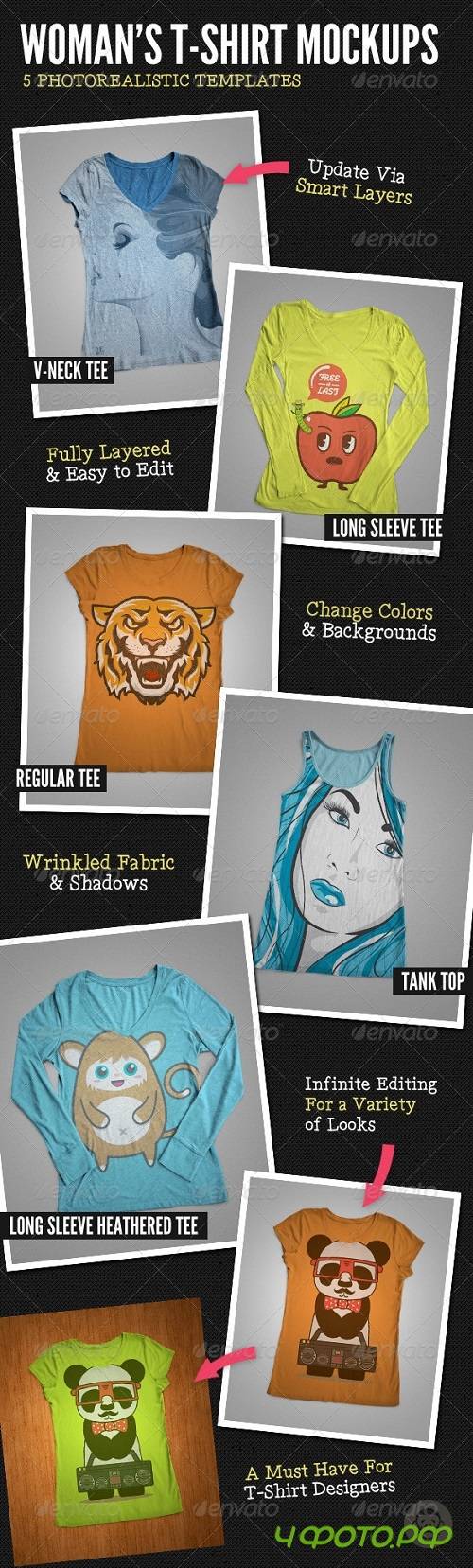 Ladies T-Shirt Mock-Ups - 6112581