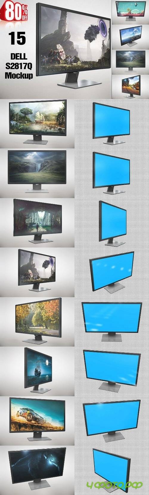 BUNDLE DELL S2817Q Monitor MockUp 1471629