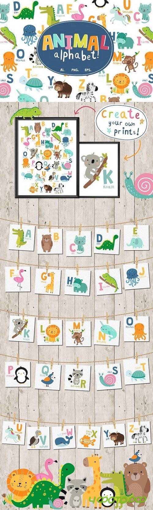 Animal Alphabet Vector Set 1422984