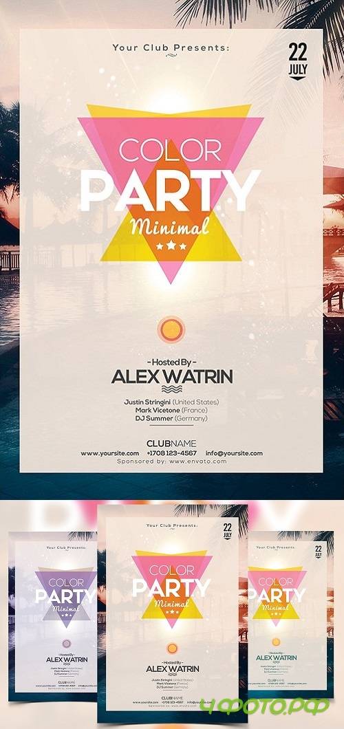 Color Party - Minimal PSD Flyer 1570668