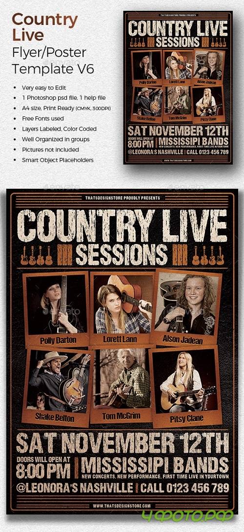 Country Live Flyer Template V6 20038127