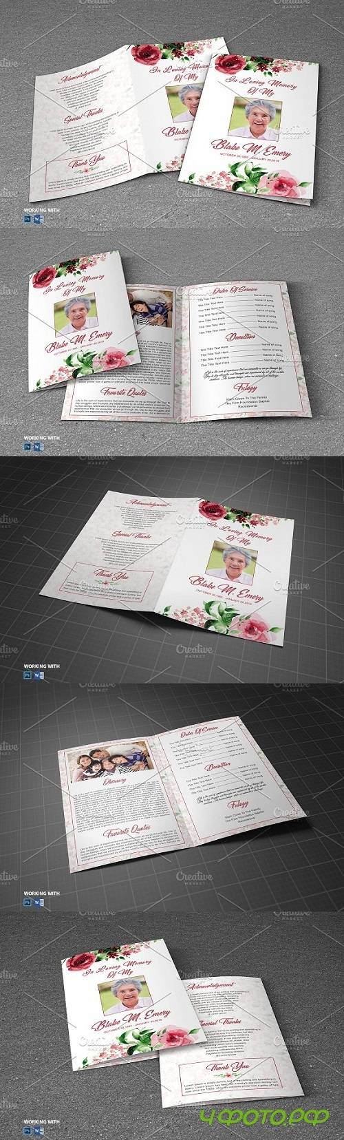 Funeral Program Template Flower 1468873