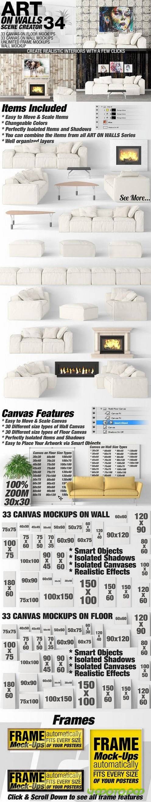 Canvas Mockups - Frames Mockups v 34 1492887
