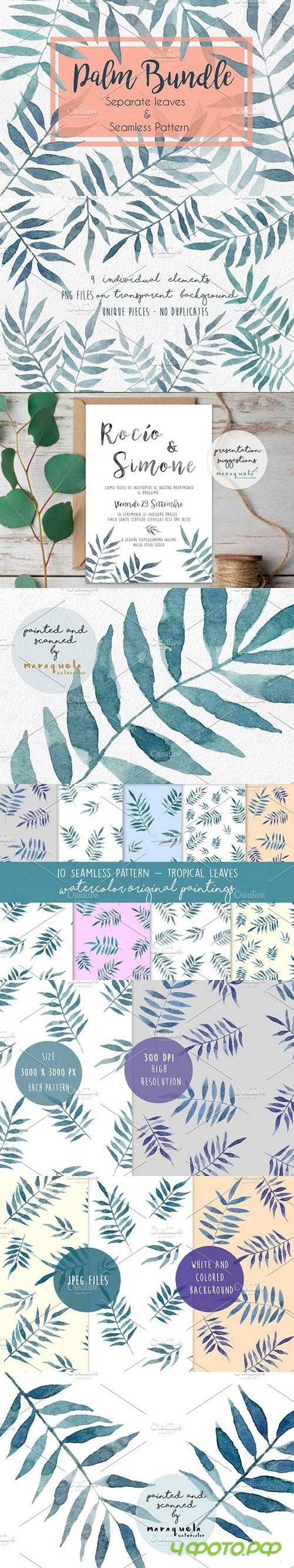 Palm Bundle. Leaves & Pattern 1505144