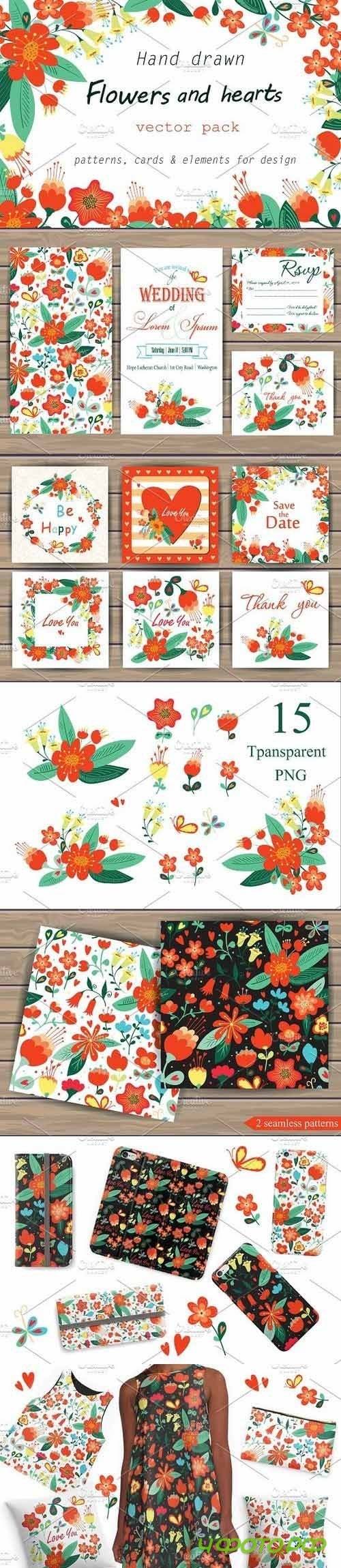 Flowers and hearts 528986