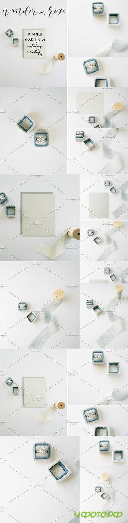 Calligraphy Mockup Blue Styled Stock 1518903