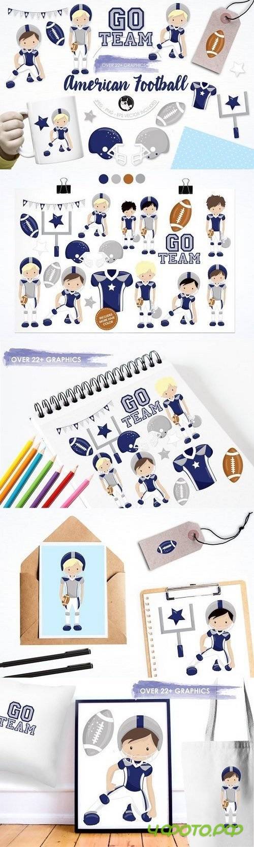 American football illustration pack 1309407