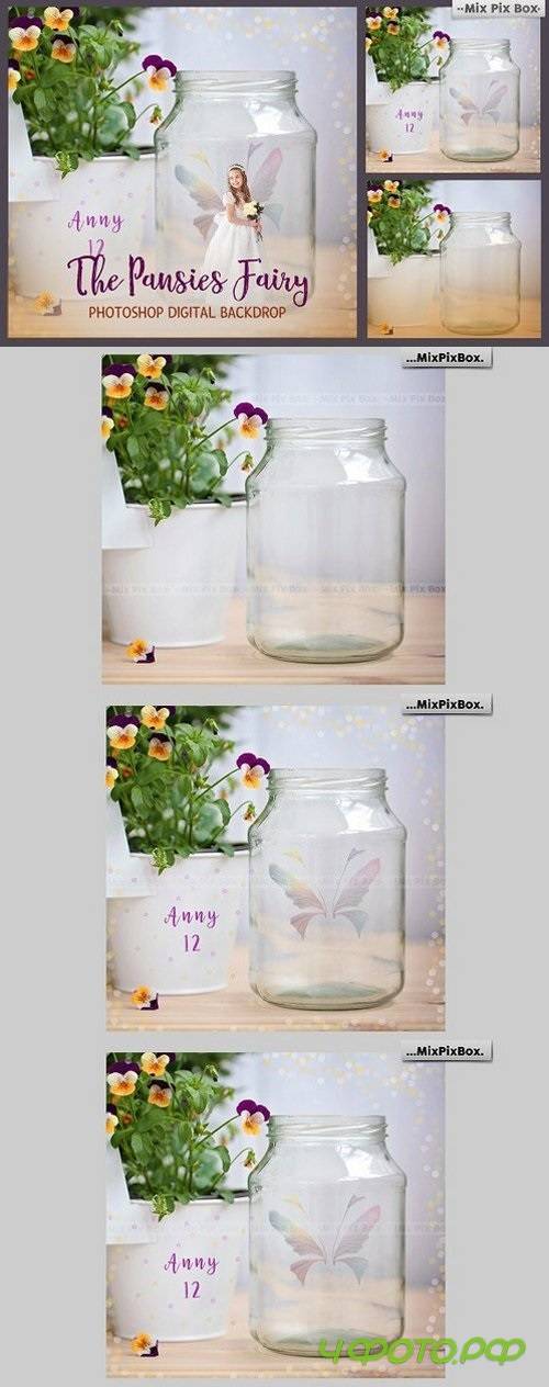 Pansies Fairy Backdrop 1545074