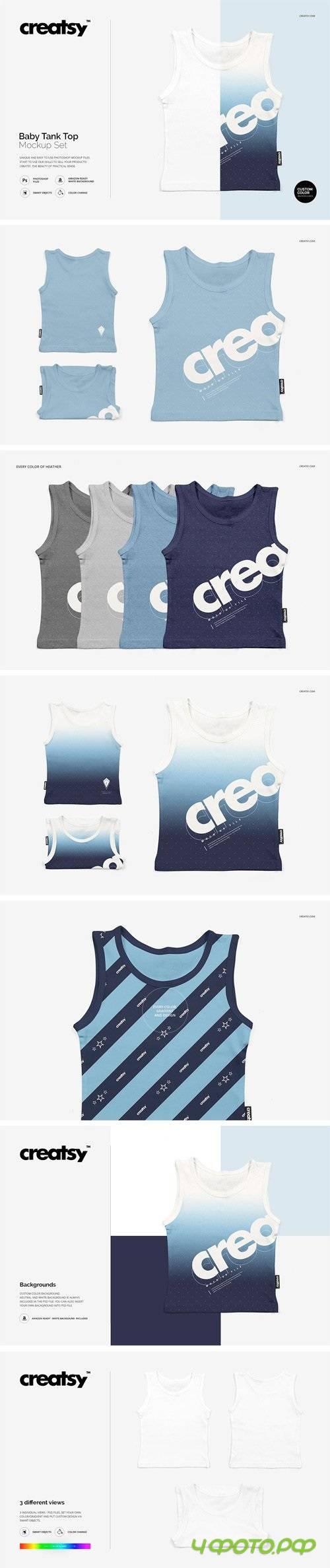 Baby Tank Top Mockup Set 1583644