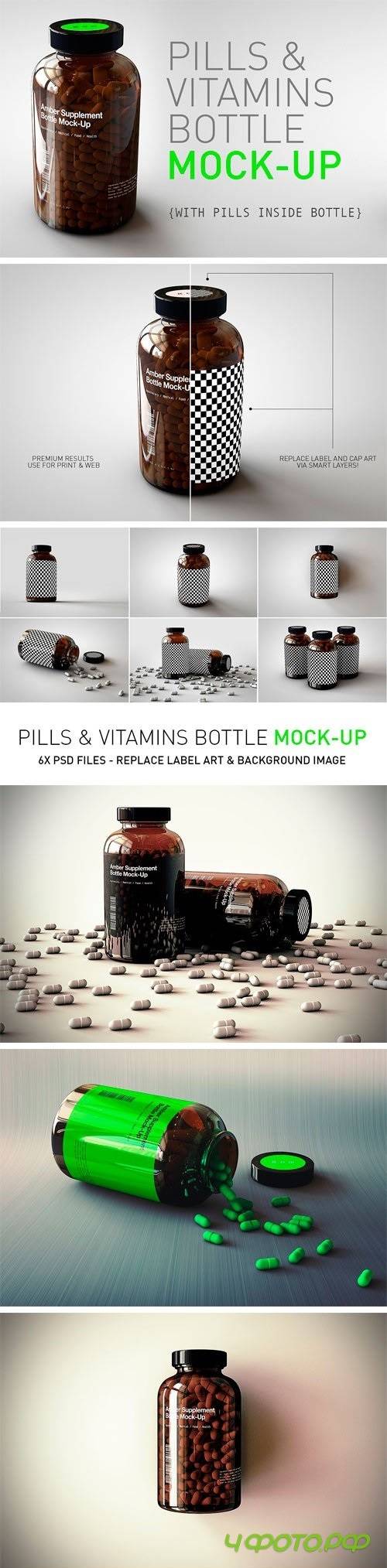 Pill Bottle | Vitamin Bottle Mock-Up 1661078