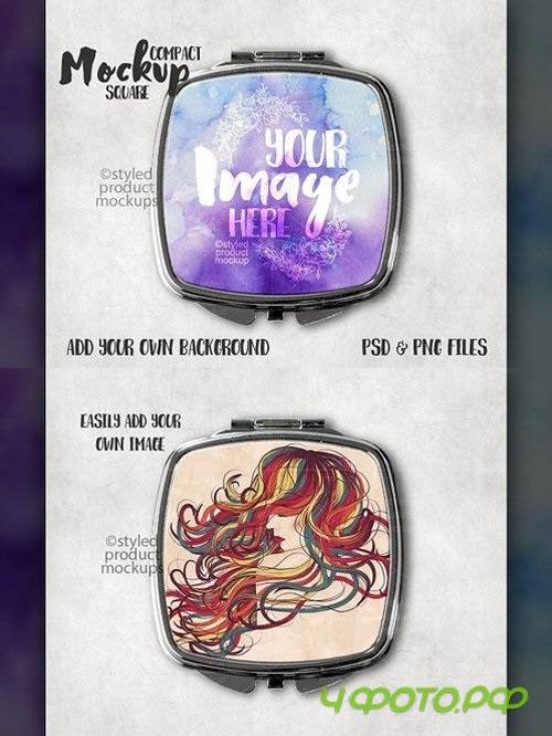 Square Compact Mirror mockup 1636221