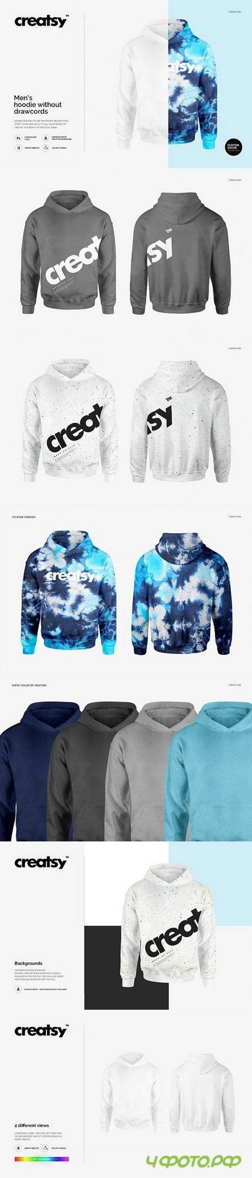 Mens Hoodie Without Drawcords Mockup 1636406