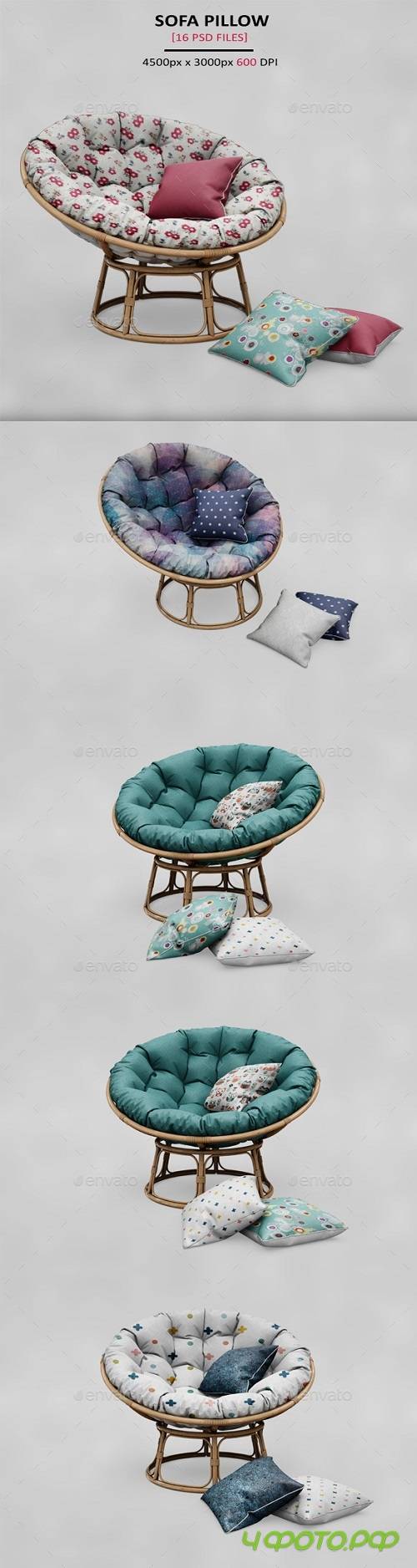 Circle Sofa Pillow MockUp 20419149